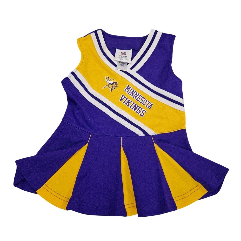 Minnesota Vikings Cheerleader Dress Toddler 2T Purple Gold NFL Team Apparel Fan